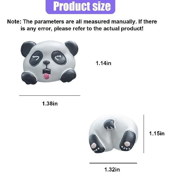 2PCS Panda Head and Tail Car Air Vent Clip, Cute Animal Vehicle Dashboard Air Vent Trim Clips, Creative Automotive Interior Diffuser Decoration