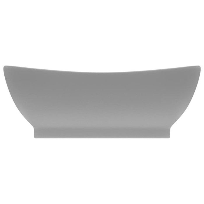VidaXL Lavabo Ovale à Trop-plein Vasque à Poser de Toilette Lave-mains de Salle de Bain Salle Cosmétique Intérieur Gris 146938
