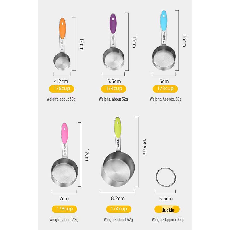 430 Stainless Steel Multi-Function Measuring Spoons and Cups Set for Baking, Coffee, and Seasoning