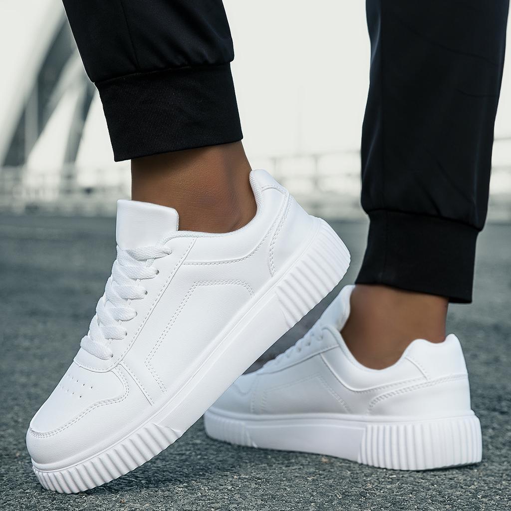 YRZL Womens Sneakers Autumn White Shoes Lightweight Thick Sole Non Slip Skatebaord Shoes Unisex Casual Sports Shoes for Man