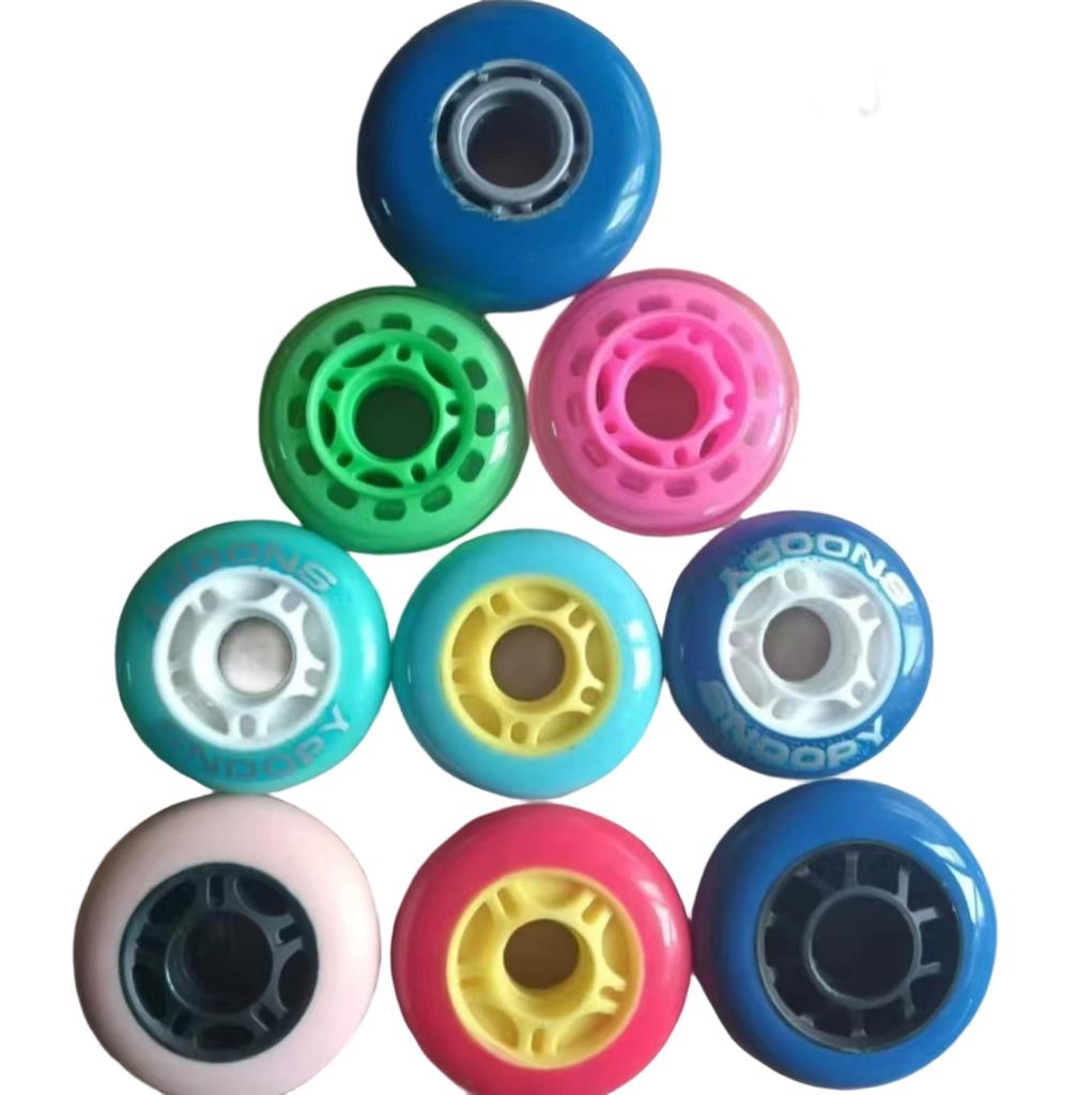 Ruidongle 64 70Mm Wear Resistant Inline Skate Wheels for Children Kick Scooters Polyurethane Flashing Replacement Wheel