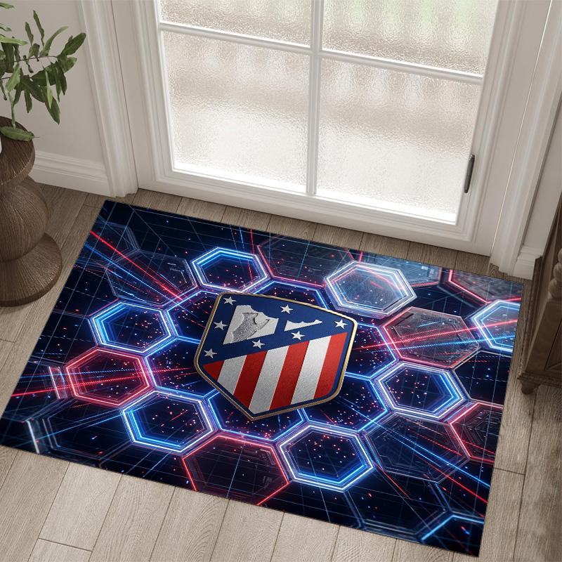 Design Atletico Madryt Kryształowy Aksamitny Dywan Przytulny Nie?Antypoślizgowy Dywan Wzorzysty Do Sypialni Salonu Przedpokoju