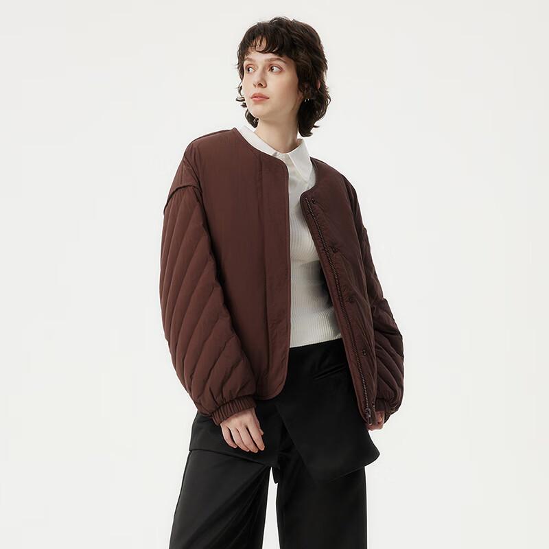 Tanboer Women's Lightweight Collarless Dropped Shoulder Down Jacket TBF330272D