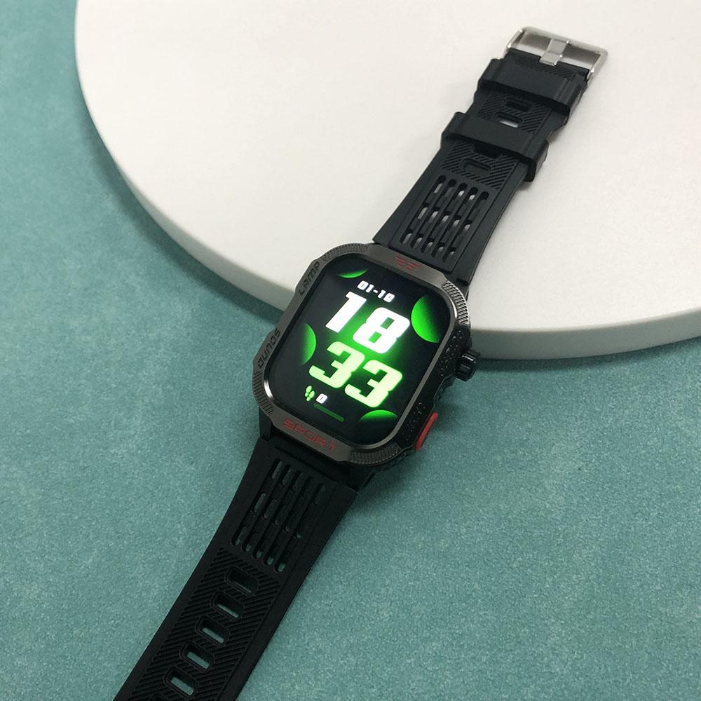 Rainbuvvy HT29 Full Screen Touch Smart Watch IP68 Waterproof 2.01inches IPS HD Large Screen Bluetooth Sports Watch Support Flashlight Compass