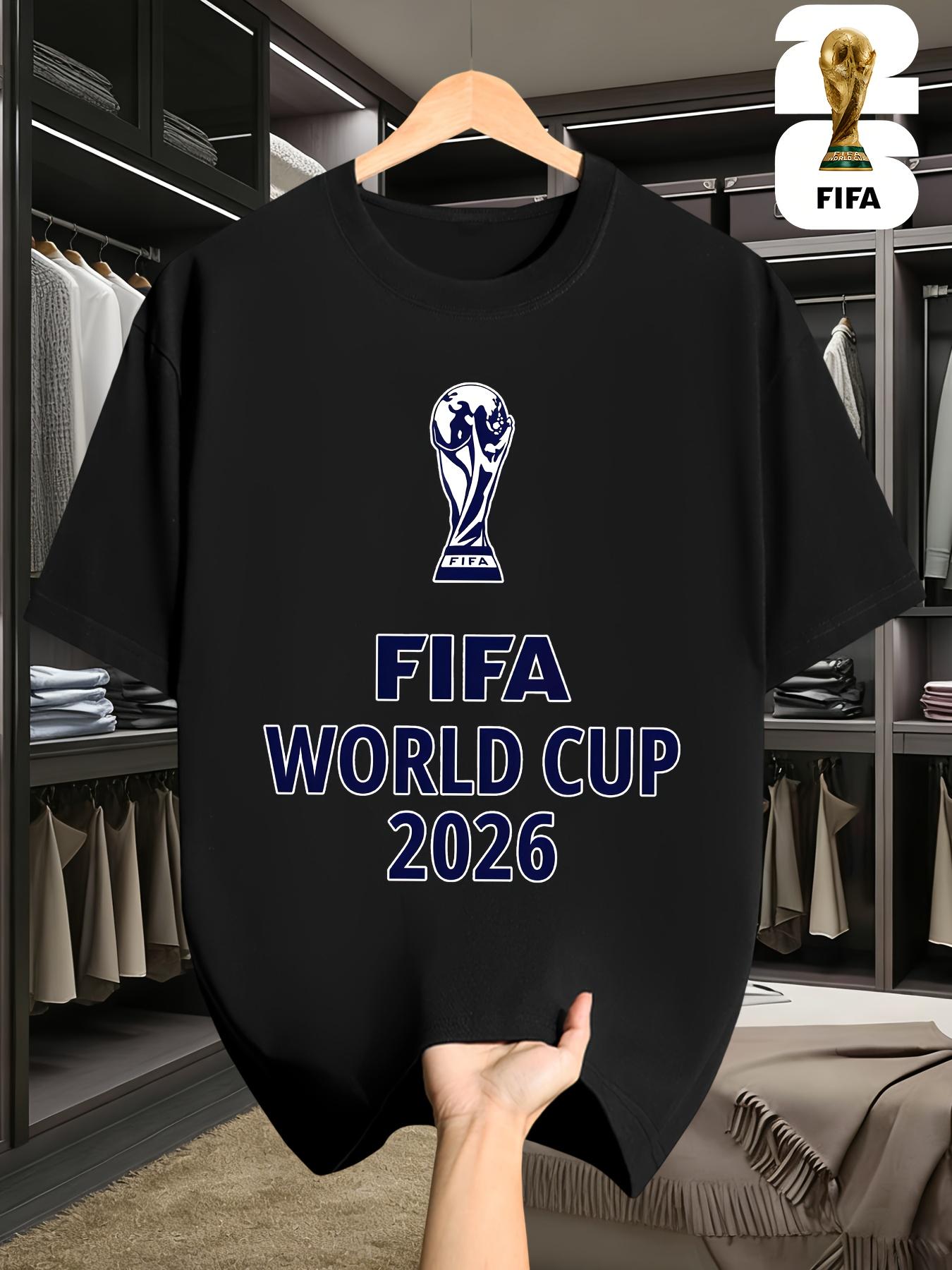 

2026 USA-Canadian Cup, FIFA Football Print Crew Neck T-shirt, Street Style, Regular Fit, a Must-have for Football Fans, Suitable for Casual Attire XXL чорний
