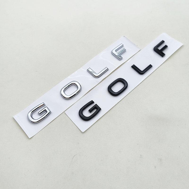 HLSRM1 2026 Hot For VOLKSWAGEN VW New 3D ABS Chrome Black Logo Golf Emblem Letters Badge Car Rear Trunk Sticker For VW Golf MK7 MK7.5 M