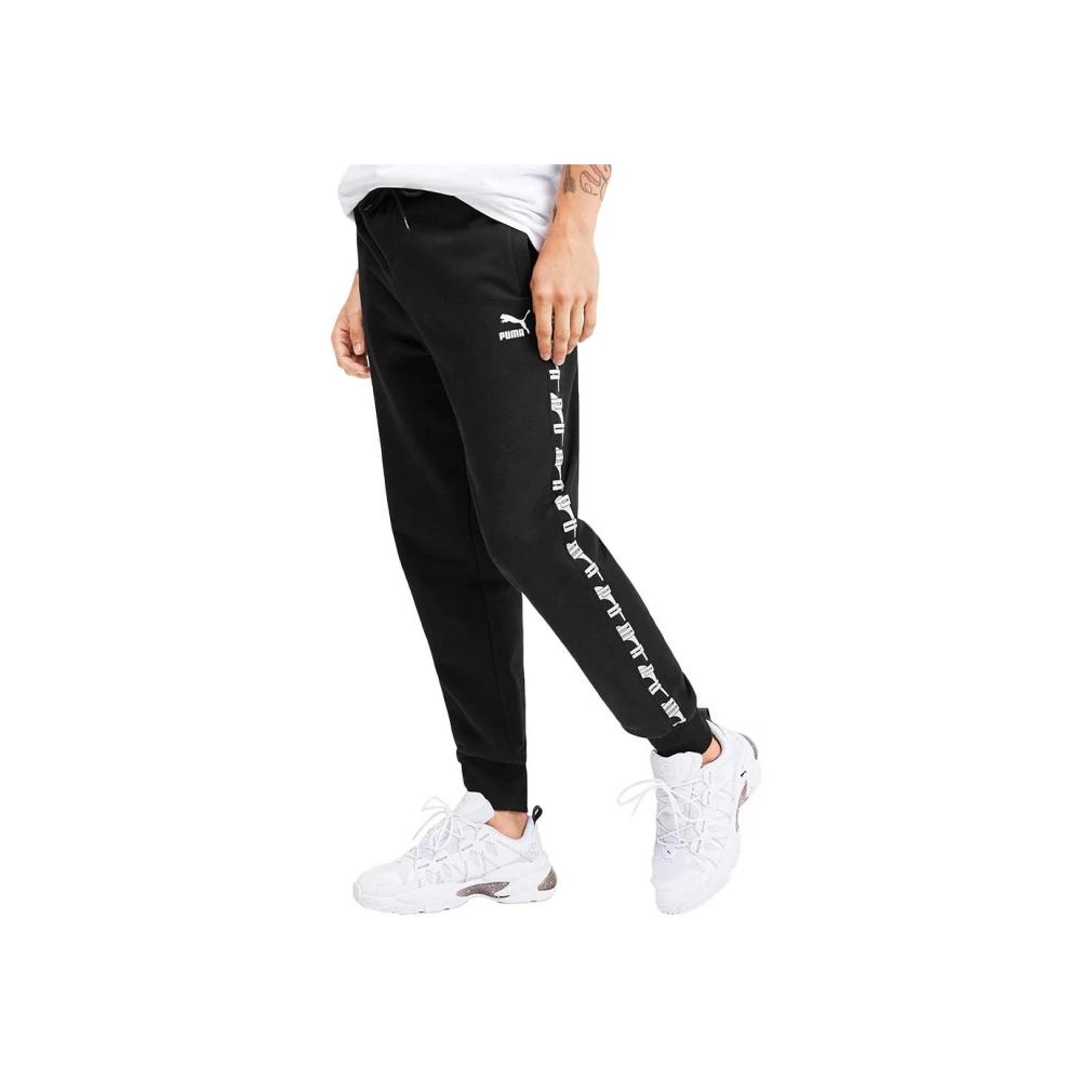 Puma Side Stripe Slim Fit Jogger Pants Men bottoms Black 595885-01