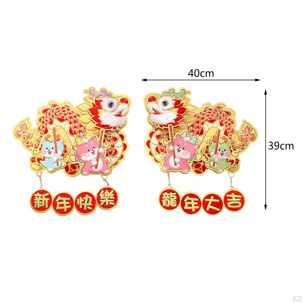 2 Pieces Year Door Stickers Dragon Wall Decals Chinese Decoration for Home Bedroom
