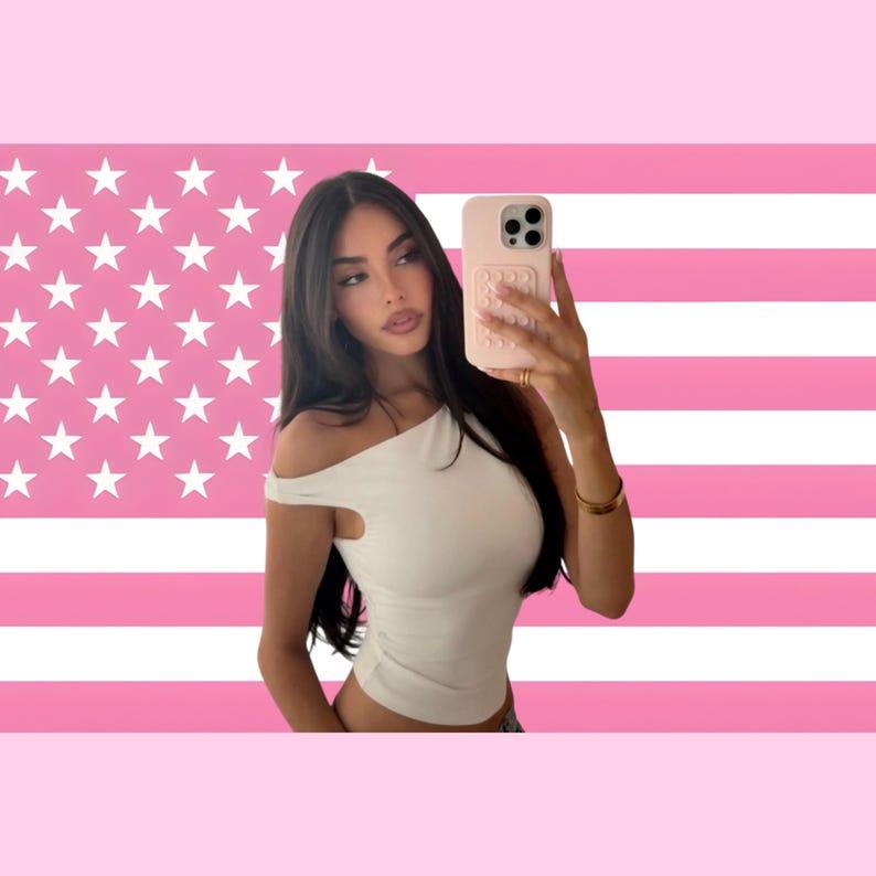 Pink American flag tapestry 75x100