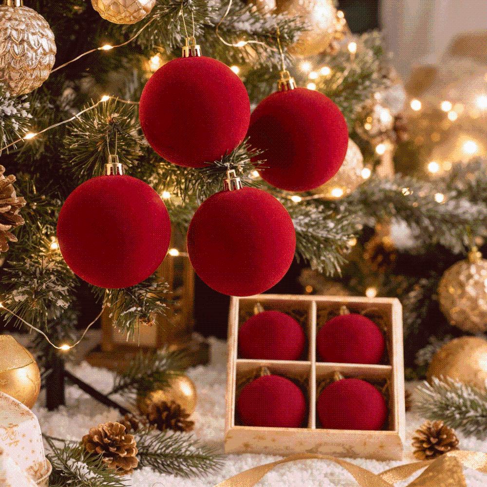Palline di Natale Giganti Rotonde Infrangibili Grandi Ornamenti di Velluto Hall dell'Hotel