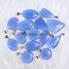 Blue Chalcedony Gemstone Pendant Sterling Silver Pendant Aqua Chalcedony Pendant Bezel Pendant Clear Chalcedony Necklace Pendant Loop Pendant