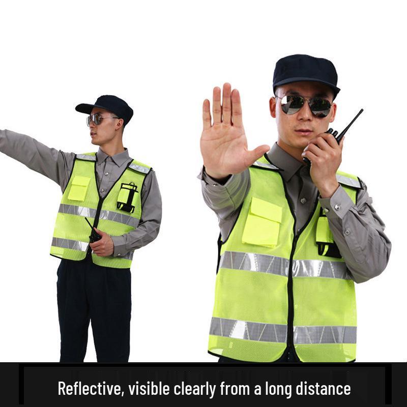 Summer Fluorescent Reflective Safety Vest for Sanitation and Landscaping.