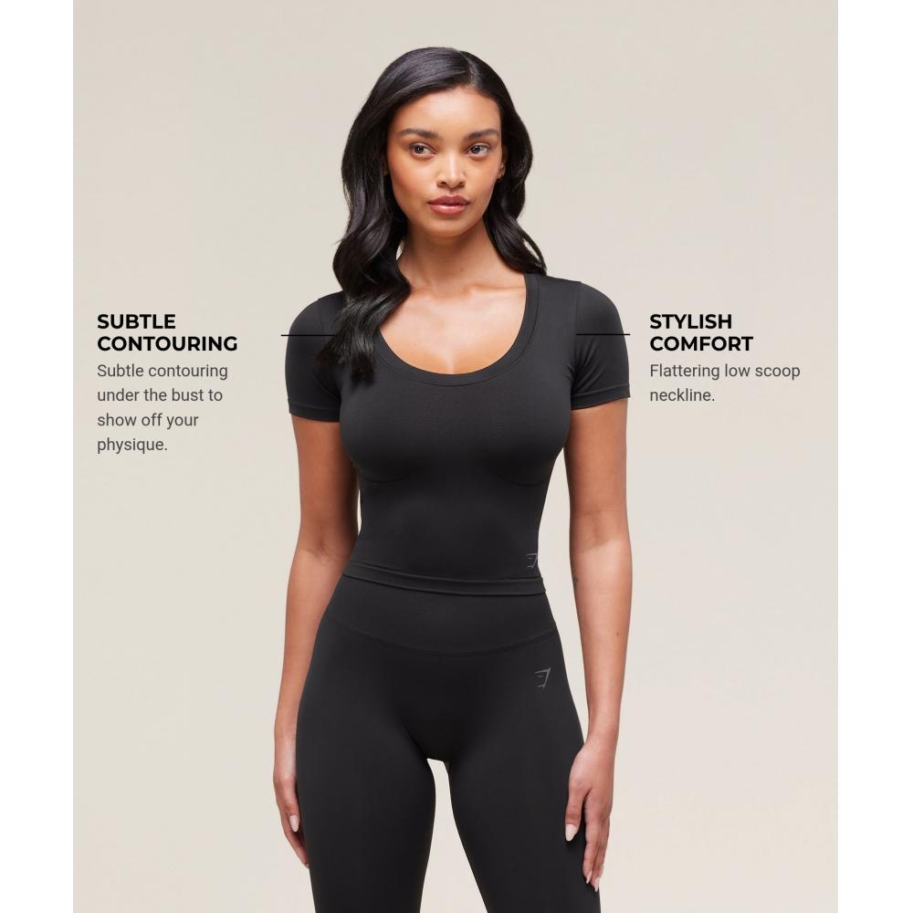 Gymshark SofT SculpT Midi T shirT Black B3b1e Bb2j
