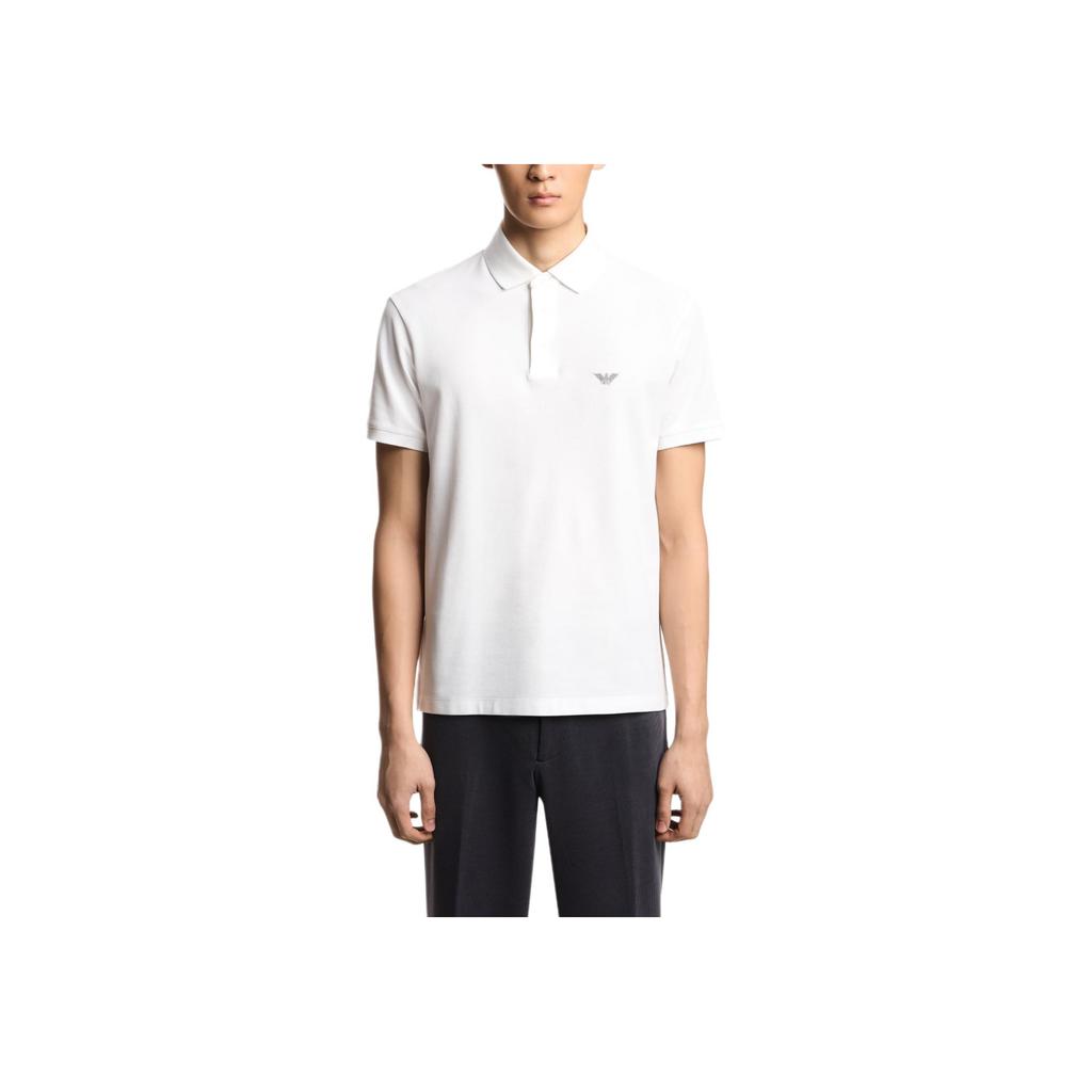 Emporio Armani Eagle Pattern Embroidered Button Pullover Side Split Short Sleeve Polo Shirt Men Polo Shirts EM005358-AF10497-U0003
