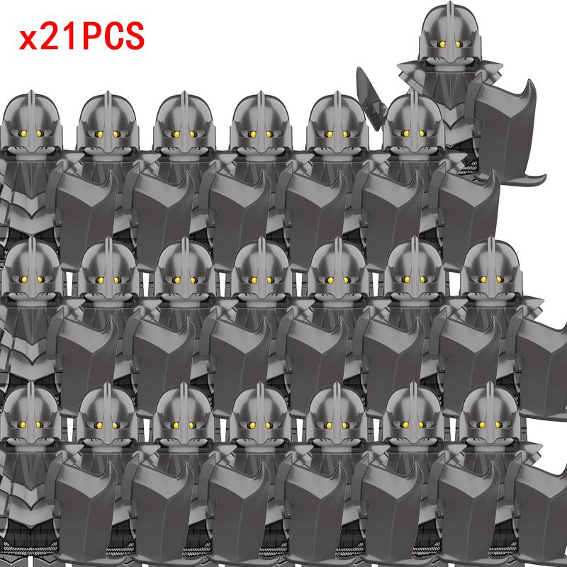 New 8pcs/lot MOC Uruk-hai Orc Army Group Orcus Figures Model Building Blocks LOTR Bricks Medieval Toys for Children gifts