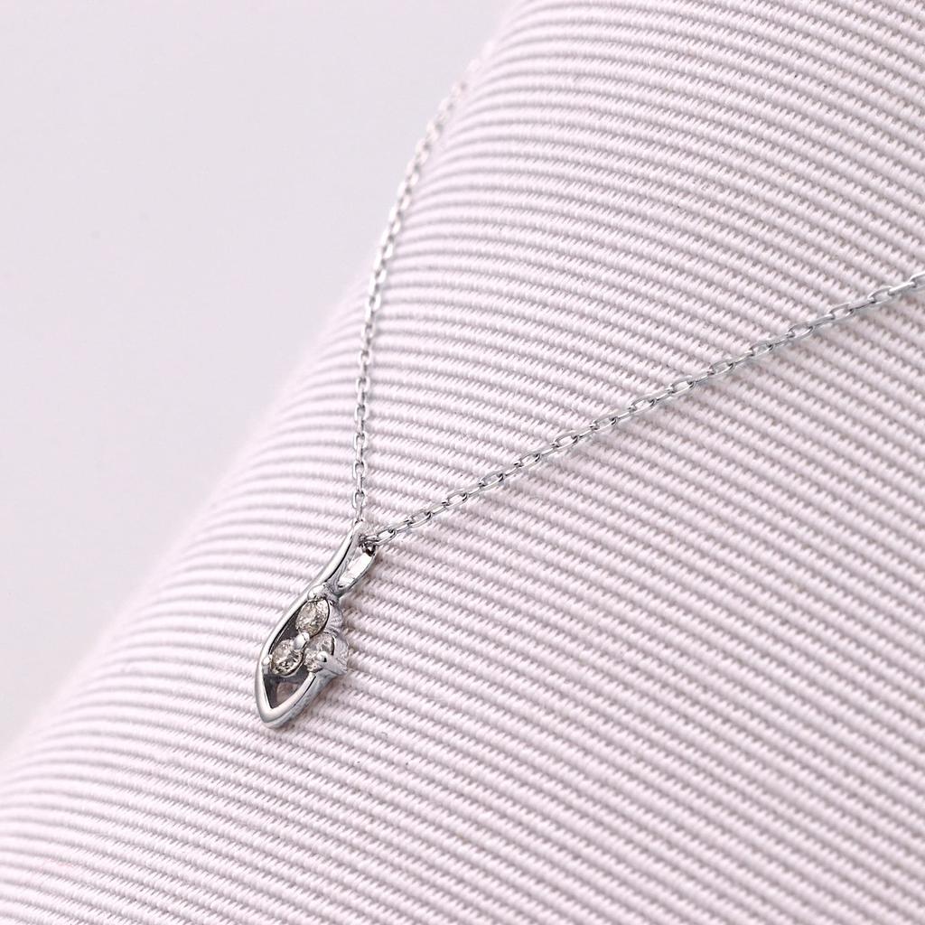 K10 White Gold Diamond Necklace [Estelle] 0442-0067-0020-0000