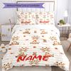 Set Biancheria da Letto con Giraffa e Nome Personalizzato 3 Pezzi Copripiumino Chiusura Include 1 Copripiumino e 2 Federe, Morbido e Confortevole per Tutte le Stagioni.