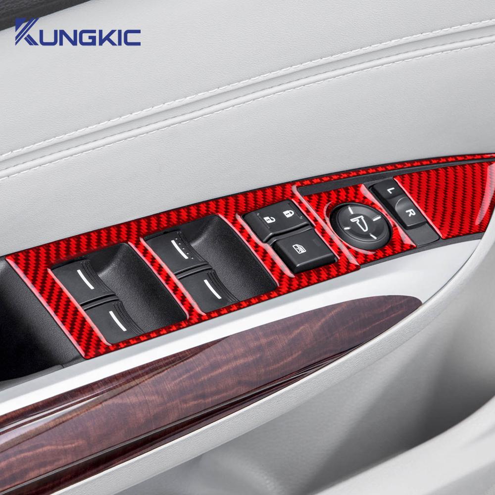 Echter Weicher Karbonfaser-Aufkleber für Acura TLX 2015 2016 2017 2018 2019 2020 LHD Auto-Fensterheber-Knopfleiste Innenraumzubehör