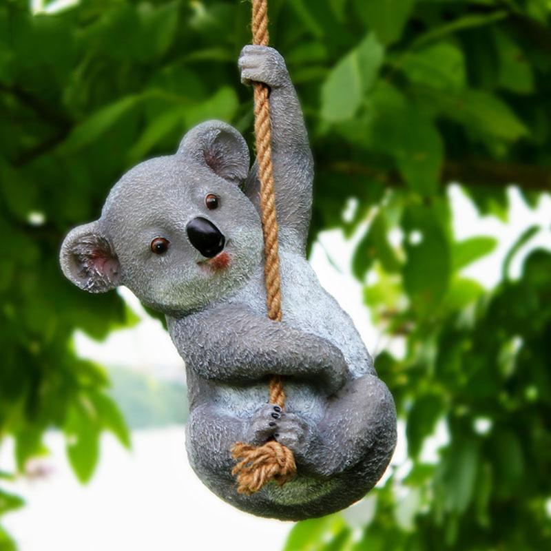 Cute Resin Simulation Koala Decoration Creative Animal Figurine as Yard Garden Ornament