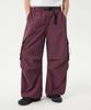 Trillion Utility Belt Multi Knee Tuck Cargo Wide Pants_Magenta