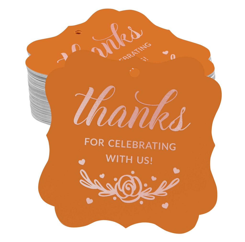 Inkdotpot Real Gold Foil Thanks For Celebrating With Us Bridal Shower-Baby Shower-Retirement-Wedding-Birthday Tags