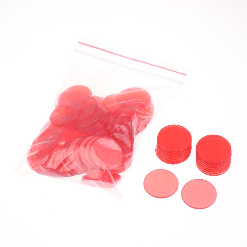 100 Stuks 25 Mm Kleur Plastic Chip Bingo Chip Montessori Interactief Leren Educatie Wiskunde Speelgoed Familie Feest Tellen Speelgoed