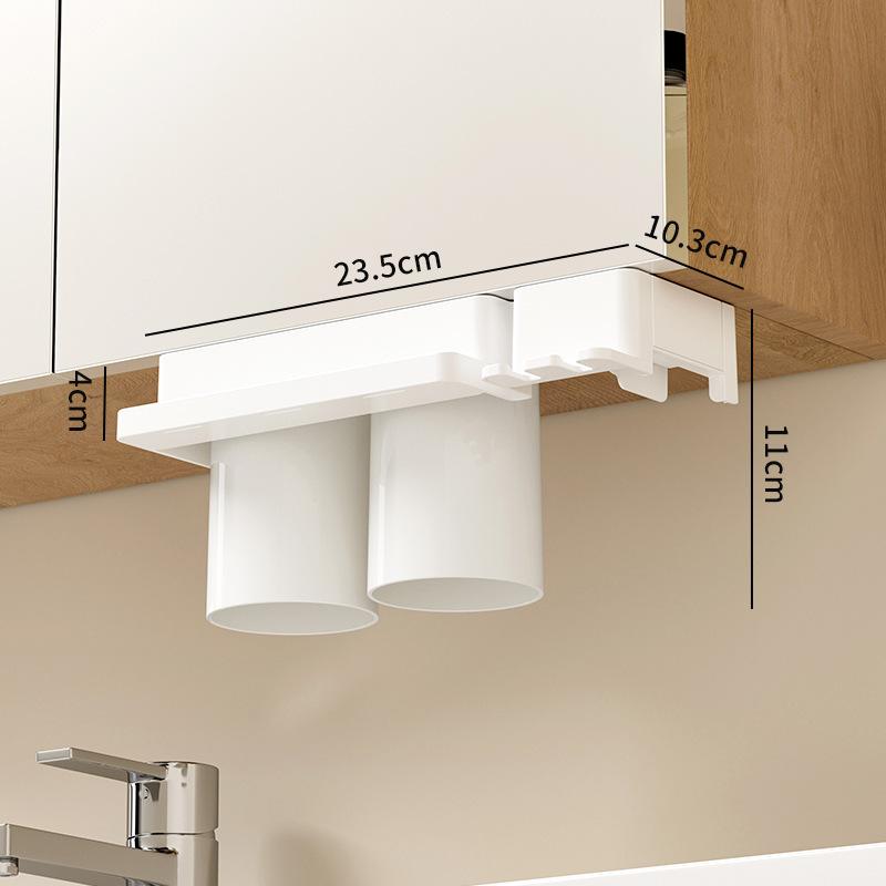 No Punching Wall-Mounted Toothbrush Holder, Mouthwash Cup Rack, Bathroom Storage Rack, Electric Toothbrush Holder, Drain Toothpaste Holder.