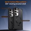 For Samsung Galaxy S25 Ultra Phone Case with Magnetic Kickstand TPU + PC Carbon Fiber Back Cover