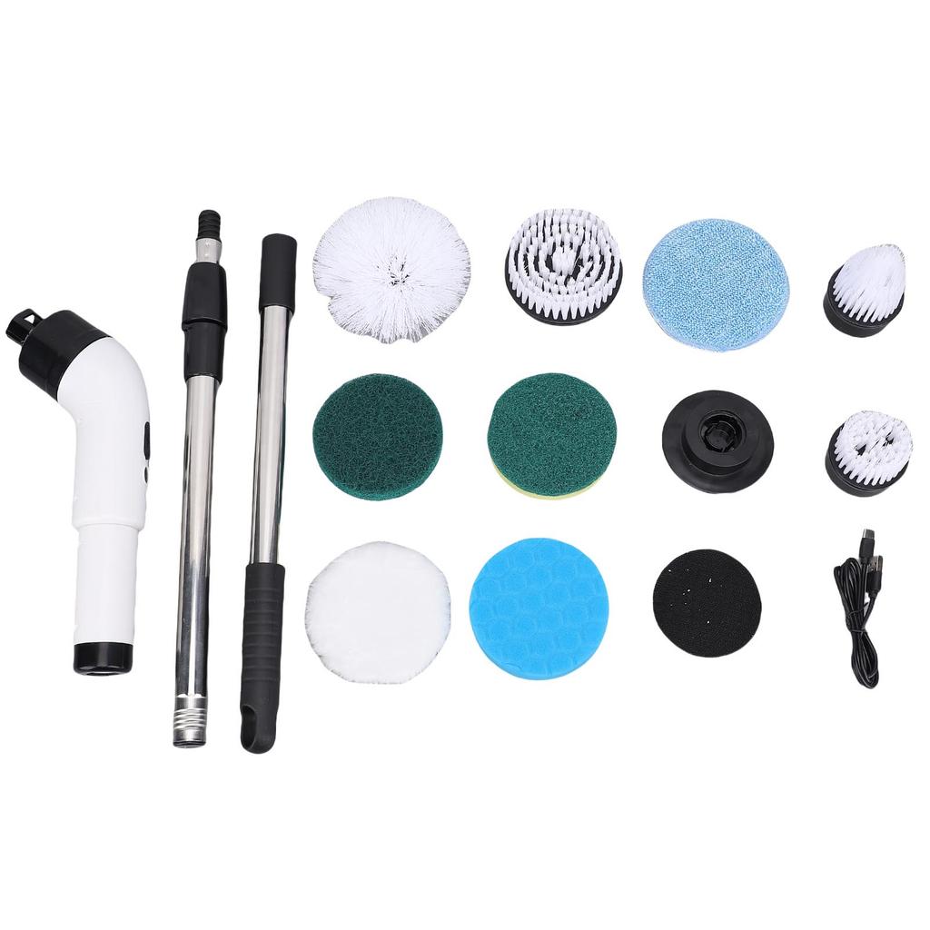 Electric Multifunctional Cleaning Brush 9pcs Brush Heads Long Handle Extendable Pole Shower