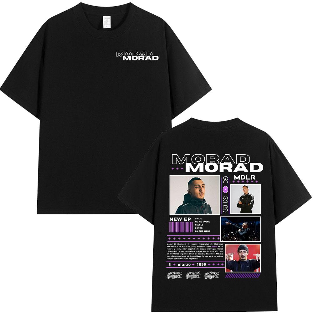 Rappare Morad M.D.L.R Grafisk T-shirt Herr Dam Kläder Mode Hip Hop Vintage T-shirt Bomull Oversize Kortärmad T-shirts