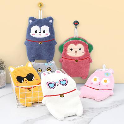 Essuie-mains suspendu mignon essuie-mains pour enfants, serviette pour salle de bain, mouchoir pour cuisine et chiffon pour s'essuyer les mains