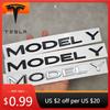 Autoaufkleber Tesla 1 Stück ABS 3D Buchstaben ModelY Logo Chrom Schwarz Aufkleber Auto Heckklappe Abzeichen Emblem Für Tesla Model Y Auto Aufkleber