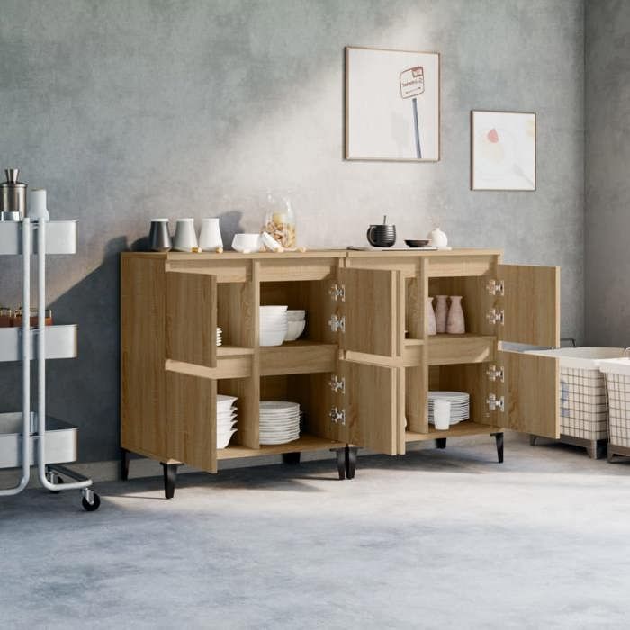 Maison Exclusive - Buffets 2 pcs chêne sonoma 60x35x70 cm bois d'ingénierie
