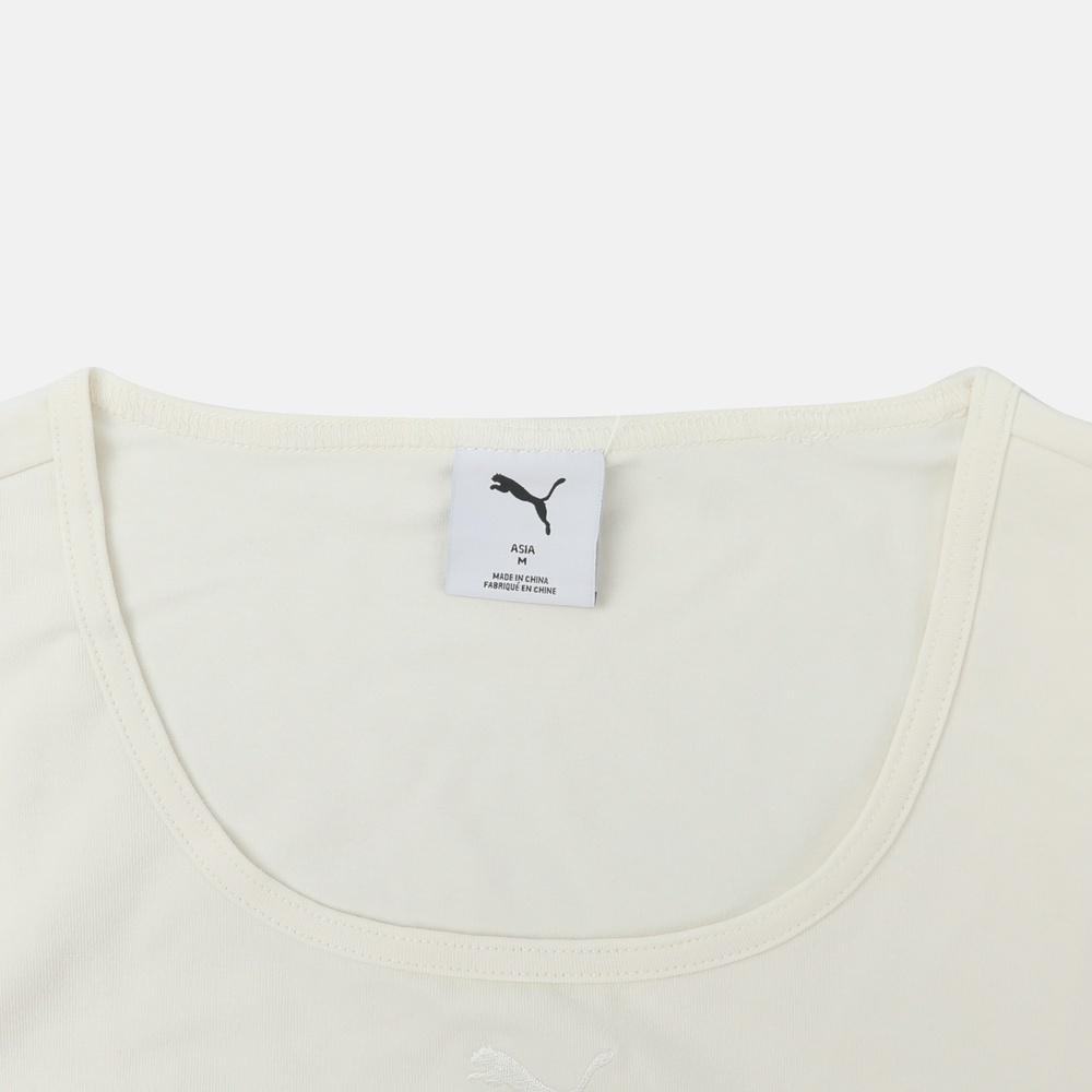 Puma Ess Knitted Square Neck Solid Color Simple Pullover Short Sleeve T-Shirt Women Tops 639815-87