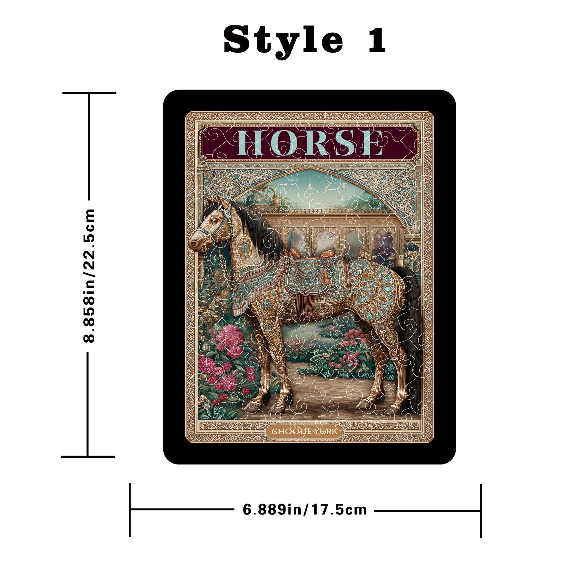Wacocetoy Cross-Border Retro Engraved Horse Puzzle Decorative Surface Translucent Acrylic Ornament Diy Handmade Puzzle