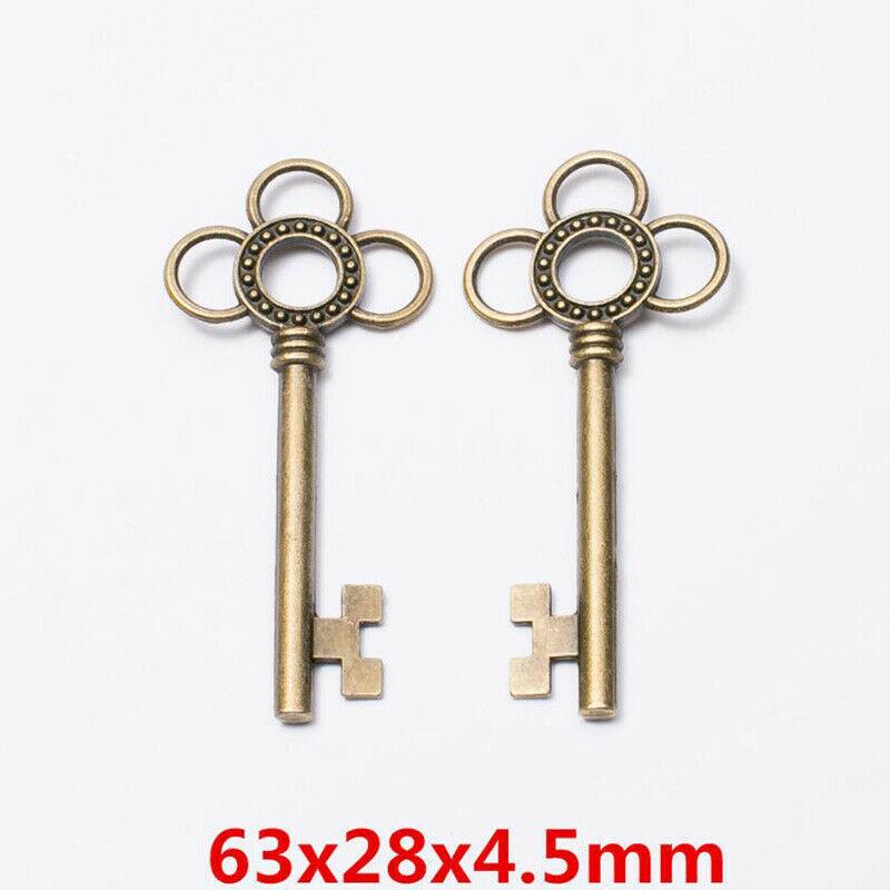 Set 100 Ciondoli Vintage A Forma Di Chiave E Ali + Forbici E Filo - Per Creazioni Fai Da Te, Collane, Bracciali, Orecchini, Gioielli Artigianali
