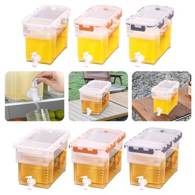 3.5/6L Fridge Drink Dispenser Large Capacity Cold Water Bucket Leakproof Refrigerator Beverage Dispenser for Home Kitchen Office