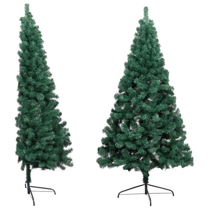 VidaXL Sapin de Noël artificiel moitié avec support Vert 150 cm PVC