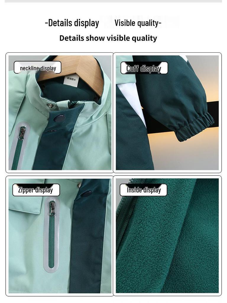 Boys' Colorblock Windbreaker – 3-in-1 Jacket for Spring & Autumn – Cool & Trendy Outerwear