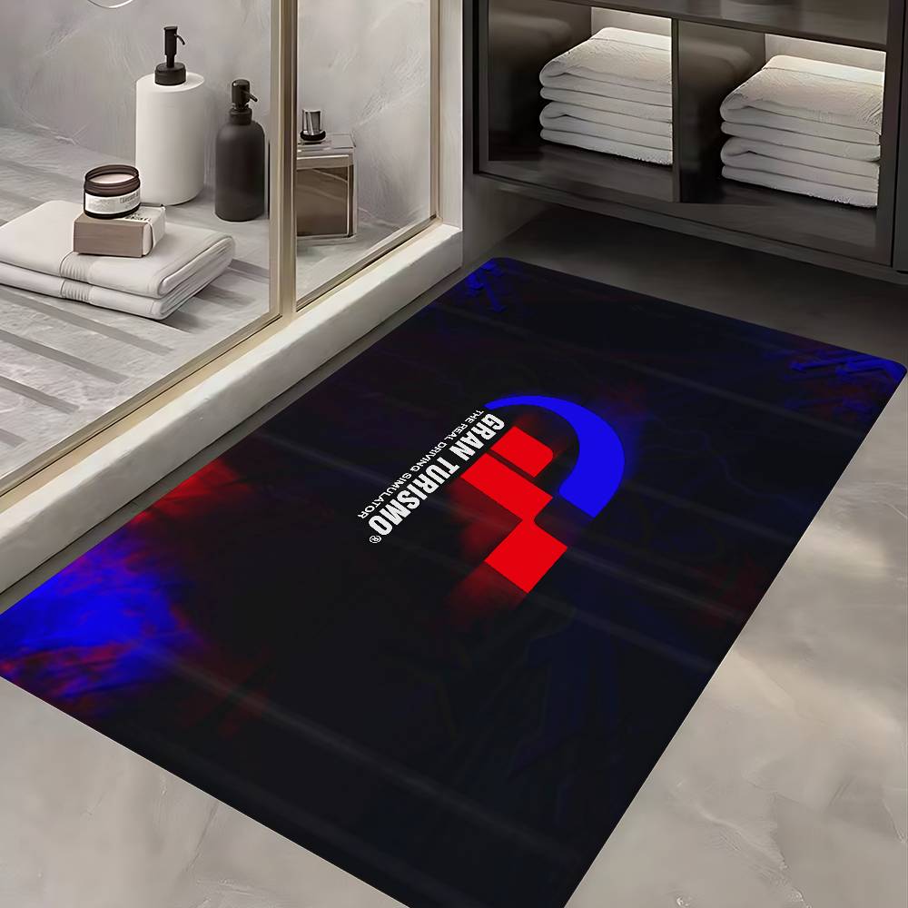 G-Gran-Turismo Badezimmermatte Anti-Rutsch Wasserabsorbierend Langes Streifenkissen Schlafzimmerteppich Willkommens-Fußmatte