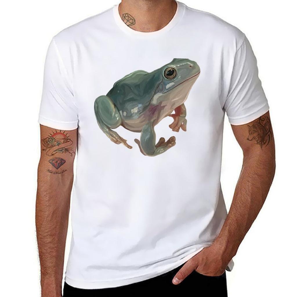 Happy Australian Green Tree Frog Tshirt Casual Street Style Short Sleeve Tee