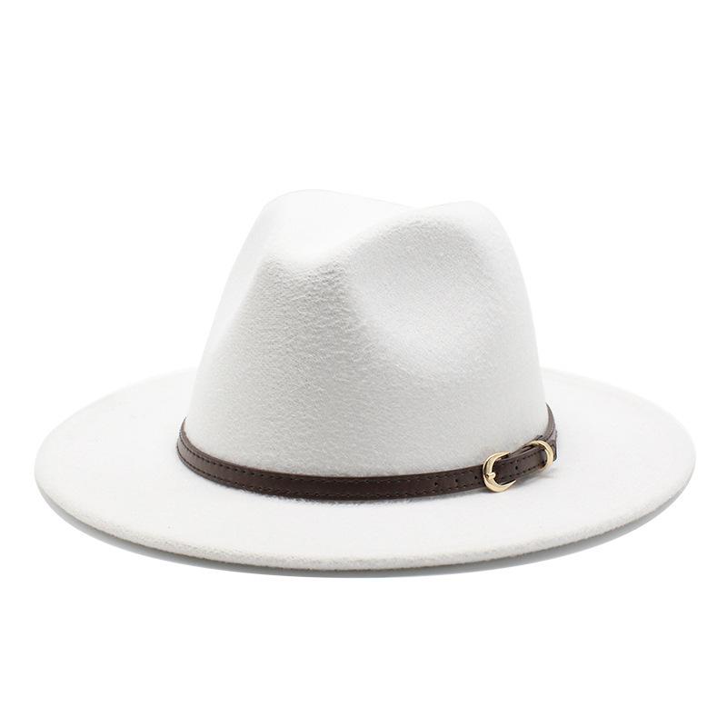 Unisex Wool Felt Fedora Hat for Men Women, Coffee Color Autumn Winter Jazz Cap, European American Fashion Top Hat