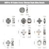 DanLingJewelry 100 Bucăți 10 Stiluri Cruce Tibetană Crucifix Mărgele Distanțiere Argintiu Antichitate Cruce Religioasă Mărgele pentru Bijuterii Artizanat Materiale