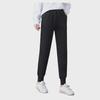 Women's Black Velvet-Lined Sports Sweatpants - Loose, Warm, Trendy Casual Wear for Autumn and Winter