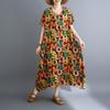 DIMANAF New 2026 Summer Women Plus Size Beach Long Dress Sundress Loose Casual Maxi Lady Floral Print Dress