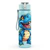 1PC Blue T Rex Dinosaur Kids Cartoon Print 750ml Color Plastic Sports Water Bottle Leakproof Flip Straw Lid Suitable for Sports Office Home Use