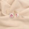 Morganite Gemstone 925 Sterling Silver Jewelry Zircon Studs Earrings For Gift CZE-8-6