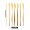 6Pcs Wstern Gold Matte Cutlery Set Stainless Steel Dinnerware Flatware Kitchen Home Dessert Fork Spoon Knife Set Tableware Set