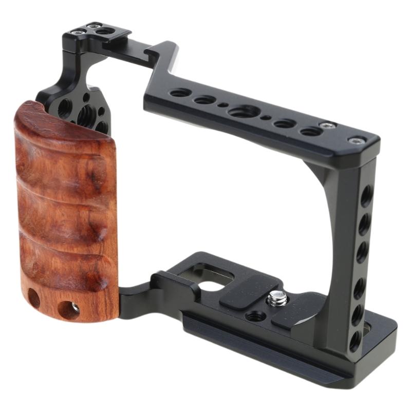 

Aluminum Alloy Camera Cage for Song zve10 with Comfortable Wood Grip and Quick Release Plate 1
