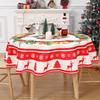 Christmas Polyester Round Tablecloth Merry Christmas Decor For Home 2025 Navidad Natal Cristmas Xmas Gift Happy NewYear 2025